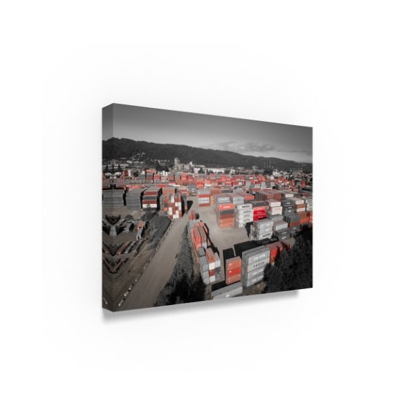 Moises Levy 'Red Shipping Crates' Canvas Art,14x19